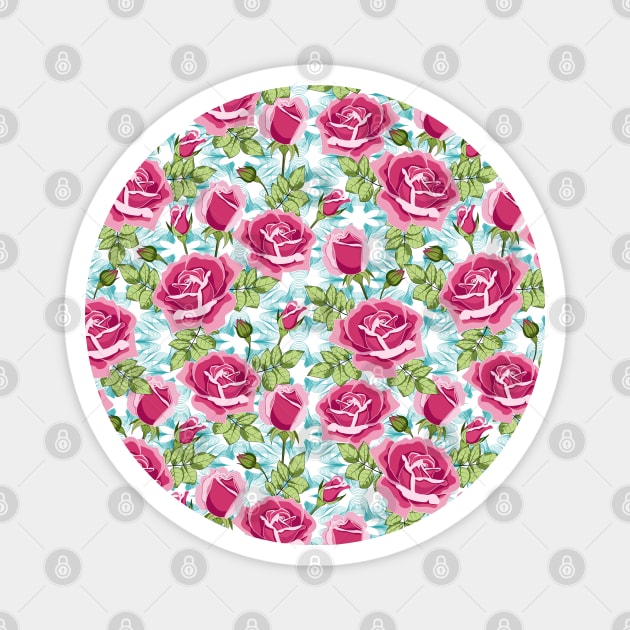 Roses Pattern Magnet by Designoholic